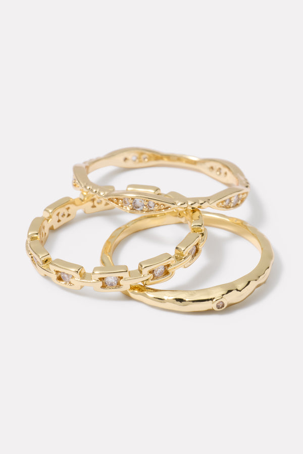everve Louisa Delicate Ring Set Gold