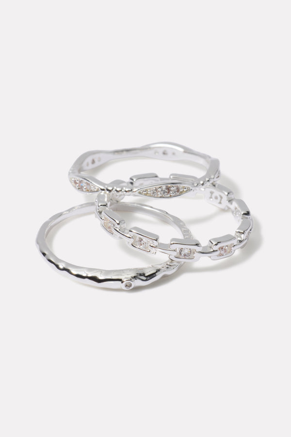 everve Louisa Delicate Ring Set Silver