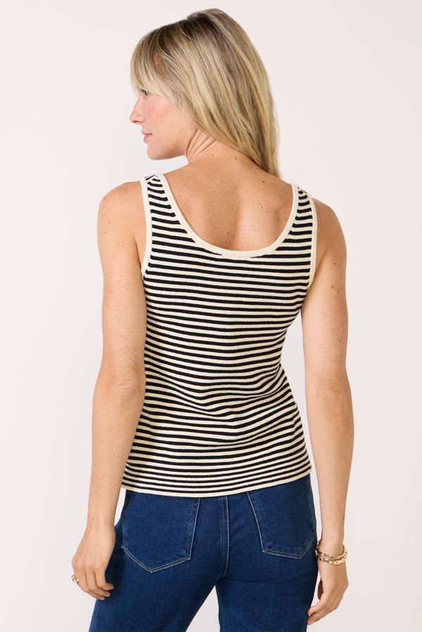 Everve Louisa Vest Cream/Black