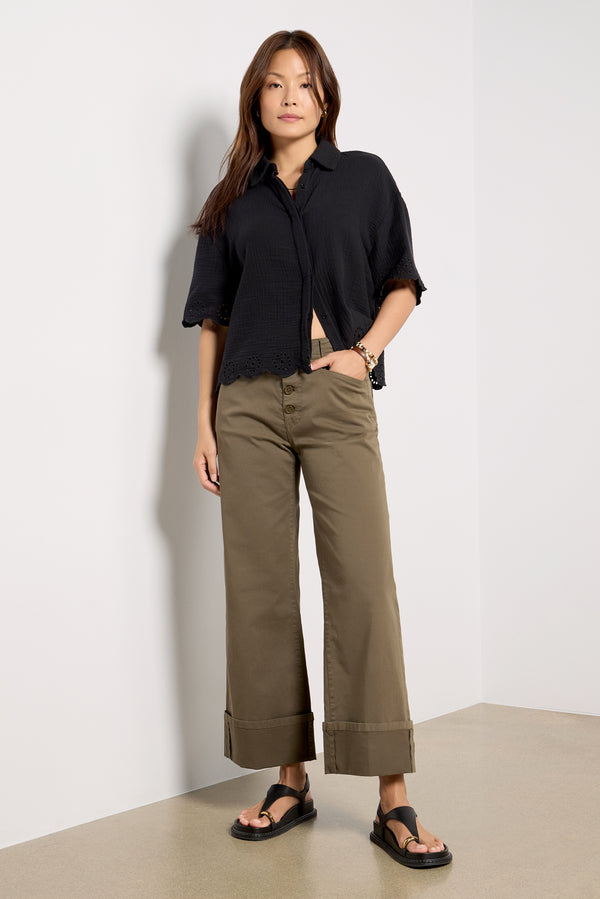 everve Luna Cuffed Pant Kalamata