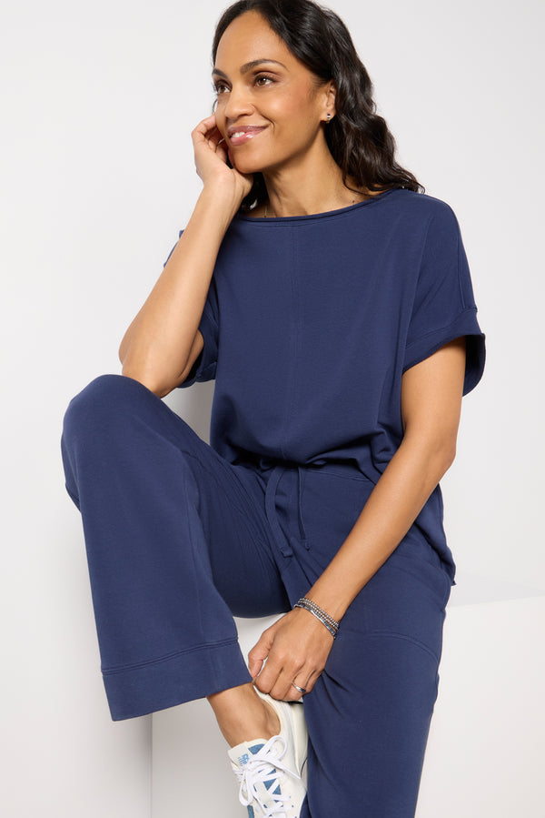 everve Luxe Lounge Short Sleeve Navy