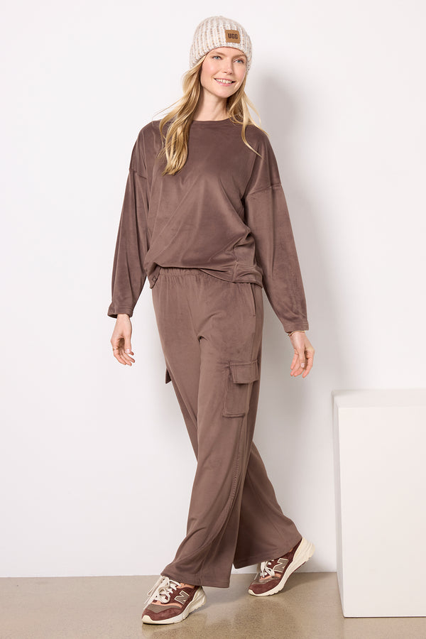 Everve LuxeChic Tucked Sweatshirt Java