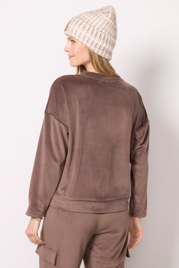 Everve LuxeChic Tucked Sweatshirt Java