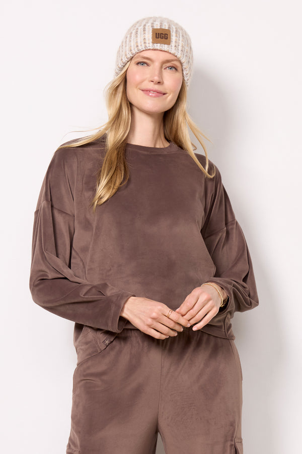 everve LuxeChic Tucked Sweatshirt Java