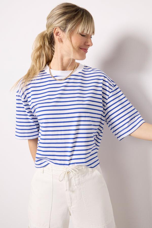 Everve Mae Stripe Tee Maritimewhitestripe
