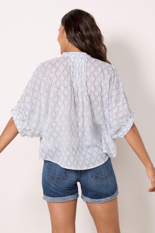 Everve Mandarin Collar Top Solsticeindigo