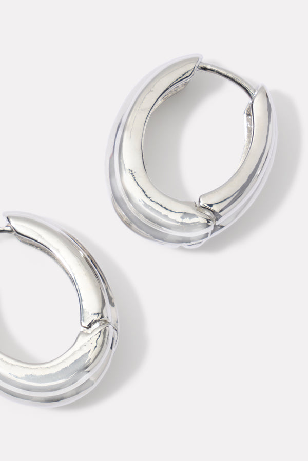 Everve Mansfield Ribbed Hoop Silver