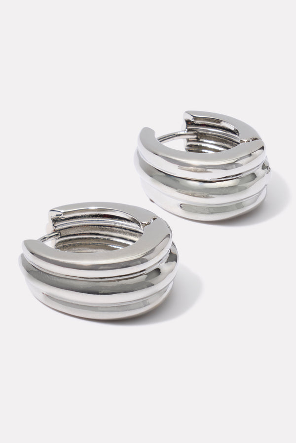 everve Mansfield Ribbed Hoop Silver