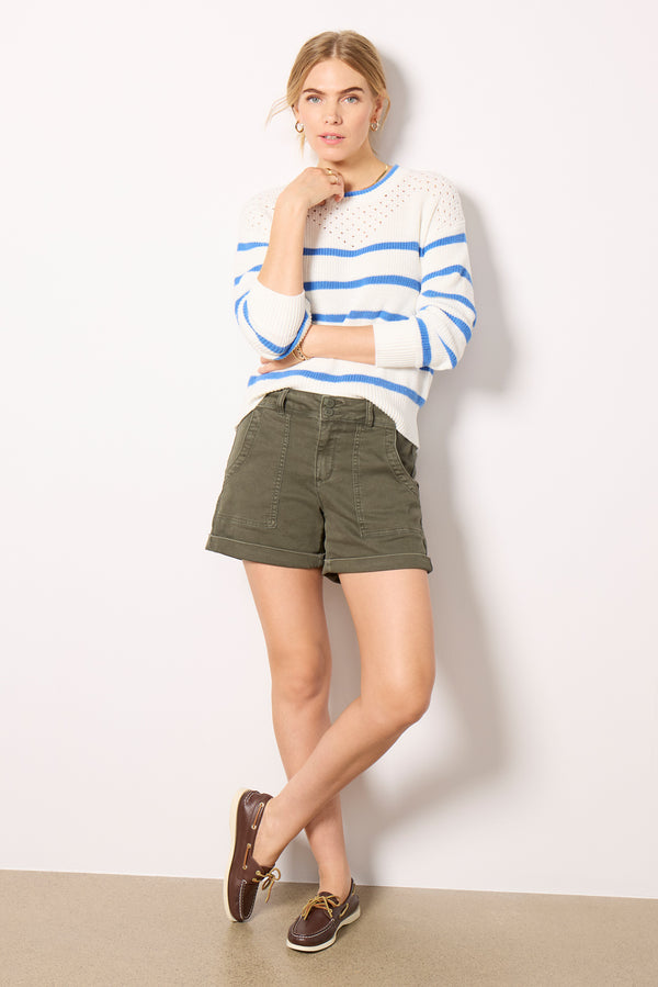 Everve Mara Pullover White/Bluestripe