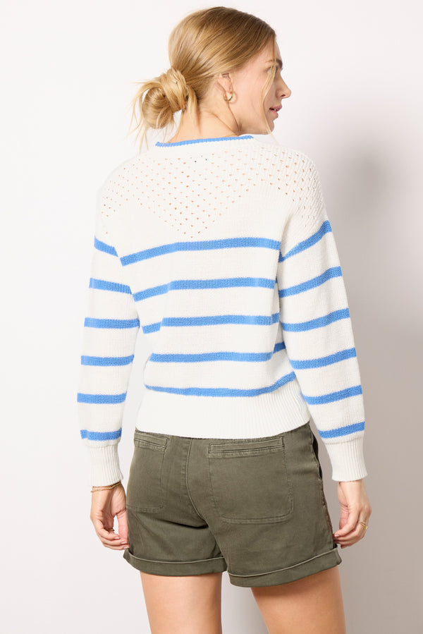 Everve Mara Pullover White/Bluestripe