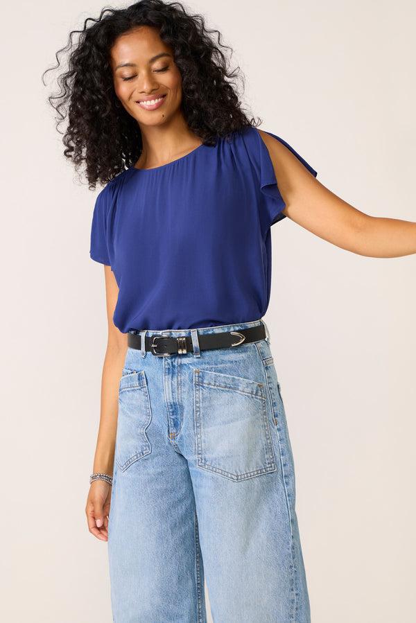 Everve Marcel Blouse Cobalt