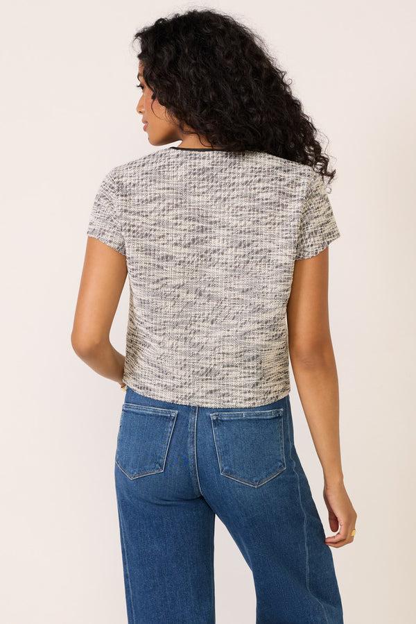 Everve Margot Tweed Jacket Cream/Black