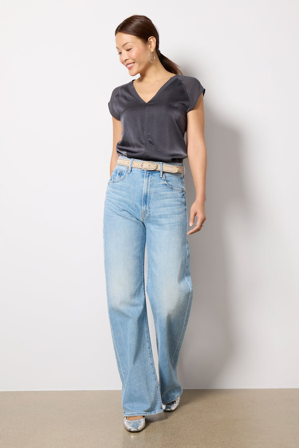 Everve Mariah Remix Satin Tee Ebony