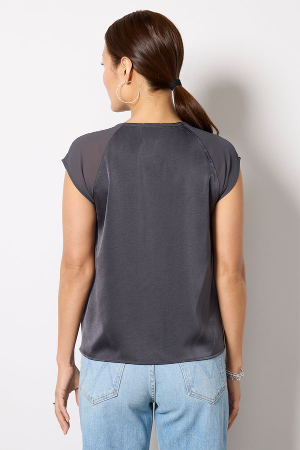 Everve Mariah Remix Satin Tee Ebony