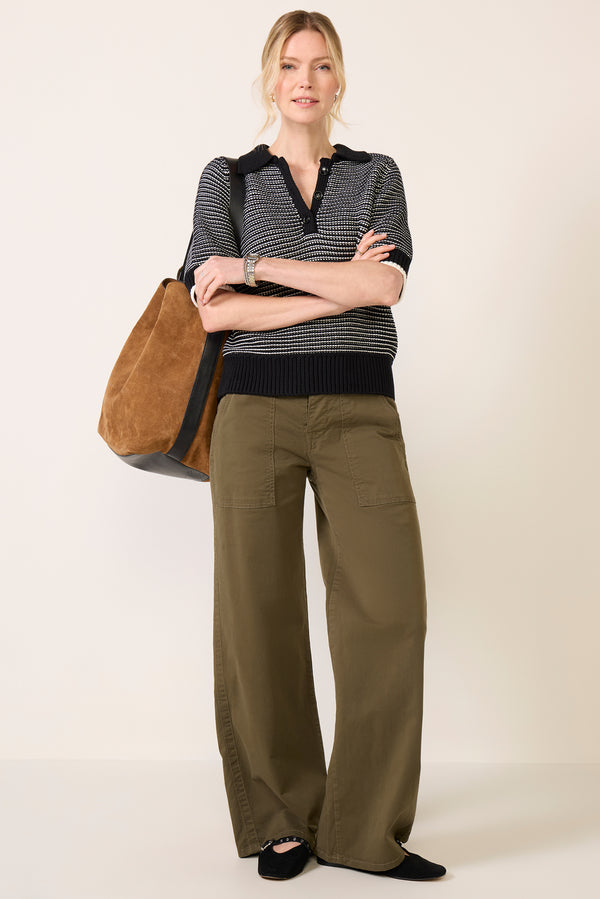 everve Marley Striped Pullover Black/Ivory