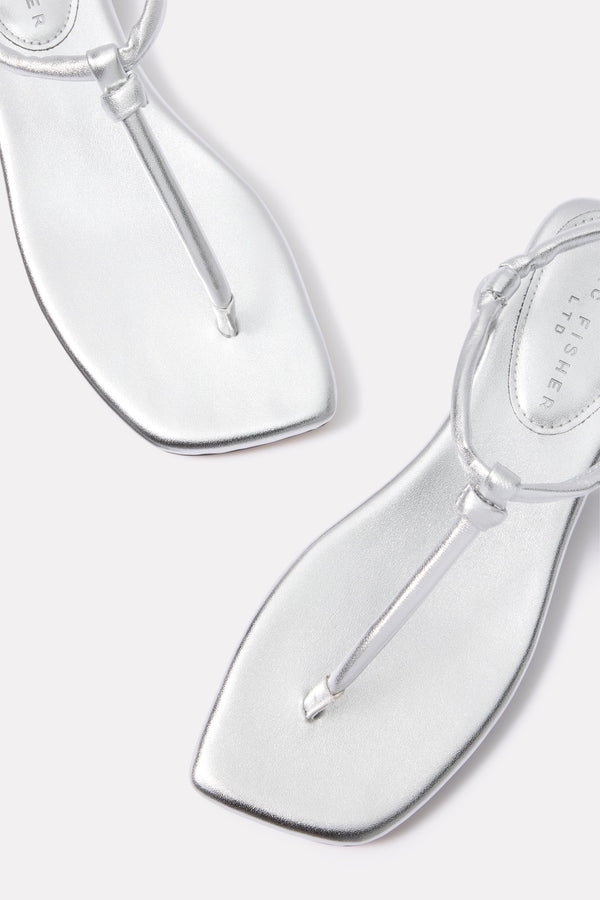 Everve Maycee T Strap Sandal Silver