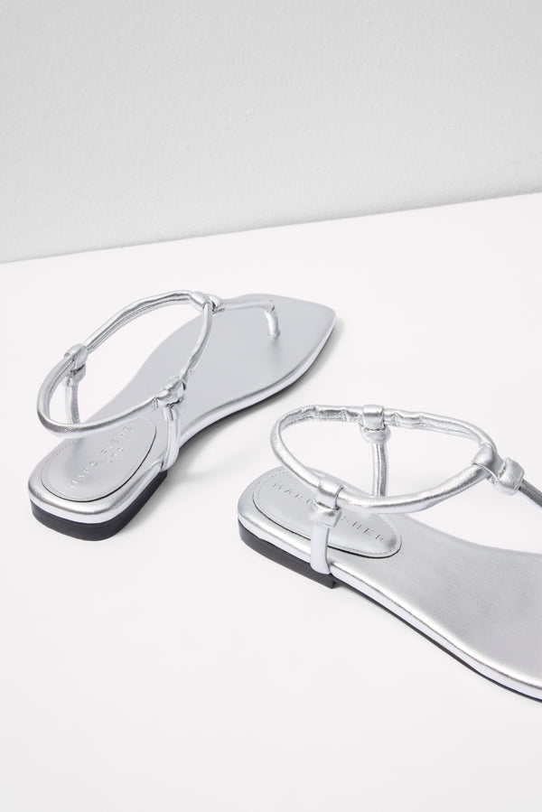 Everve Maycee T Strap Sandal Silver