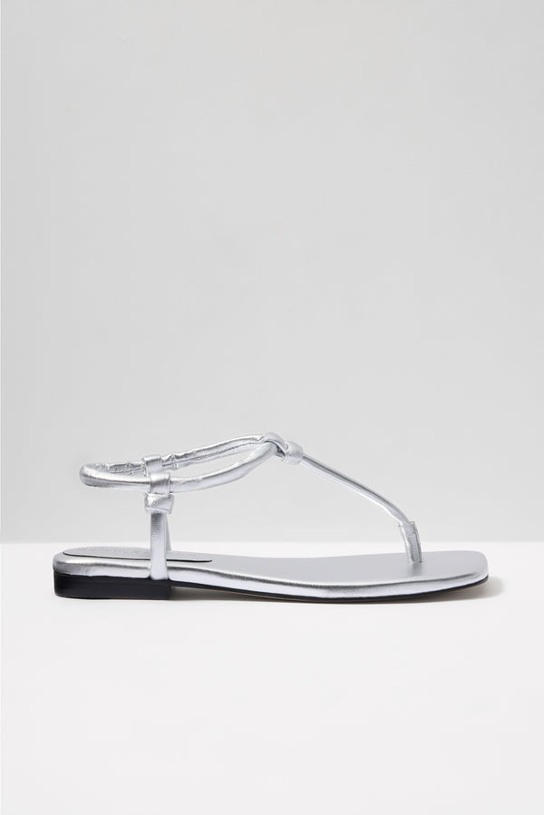 Everve Maycee T Strap Sandal Silver