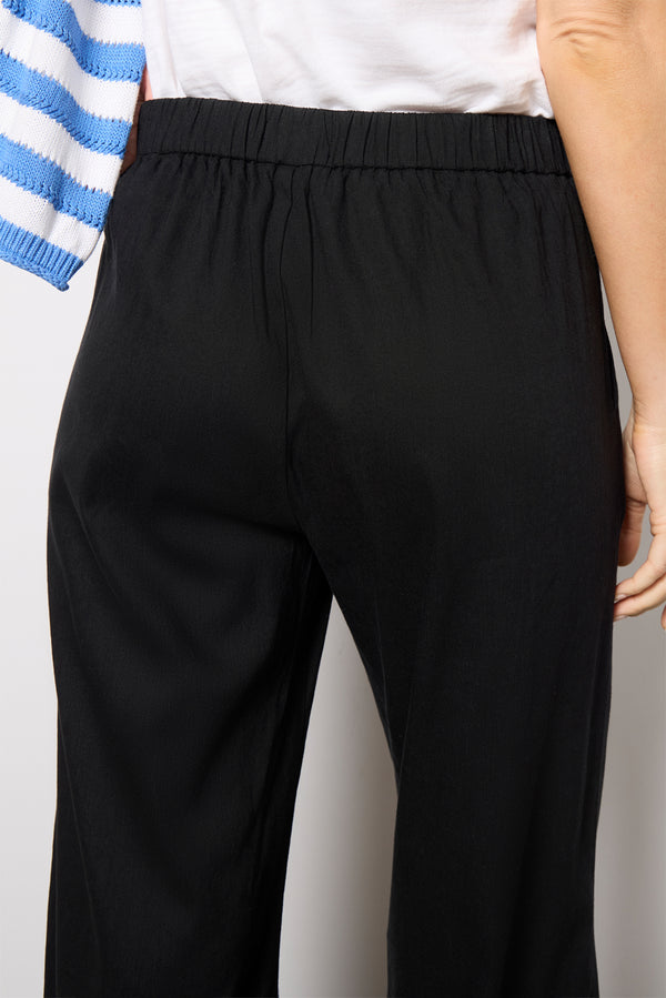 Everve Meg Linen Trouser Black