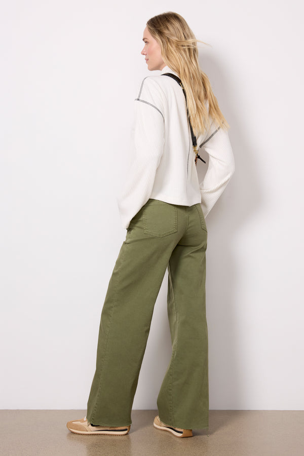 Everve Meg Utility With Raw Hem Sage