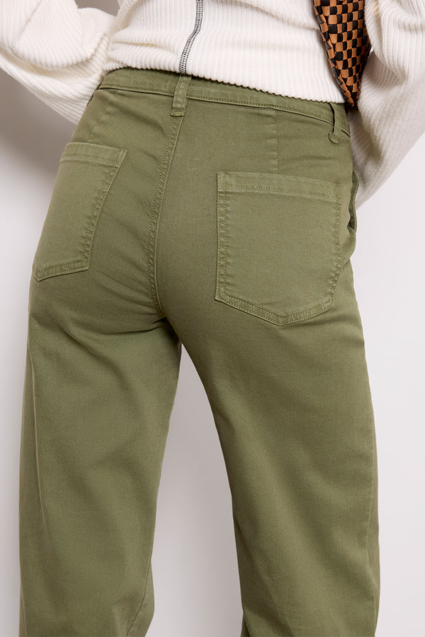 Everve Meg Utility With Raw Hem Sage