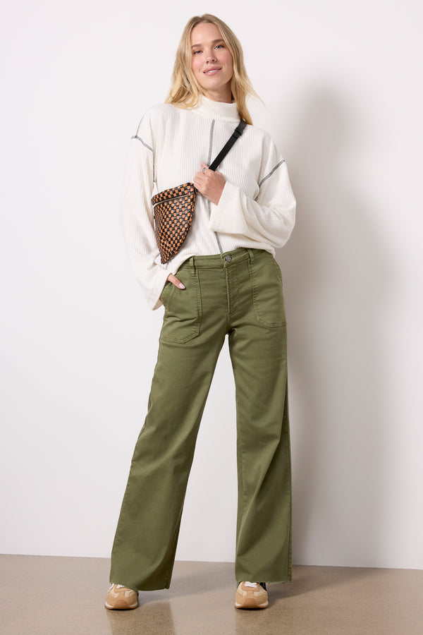 everve Meg Utility with Raw Hem Sage