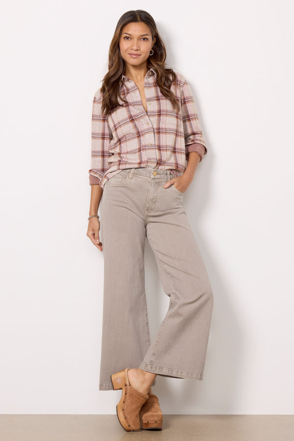 everve Meg Wide Leg Coffeecream