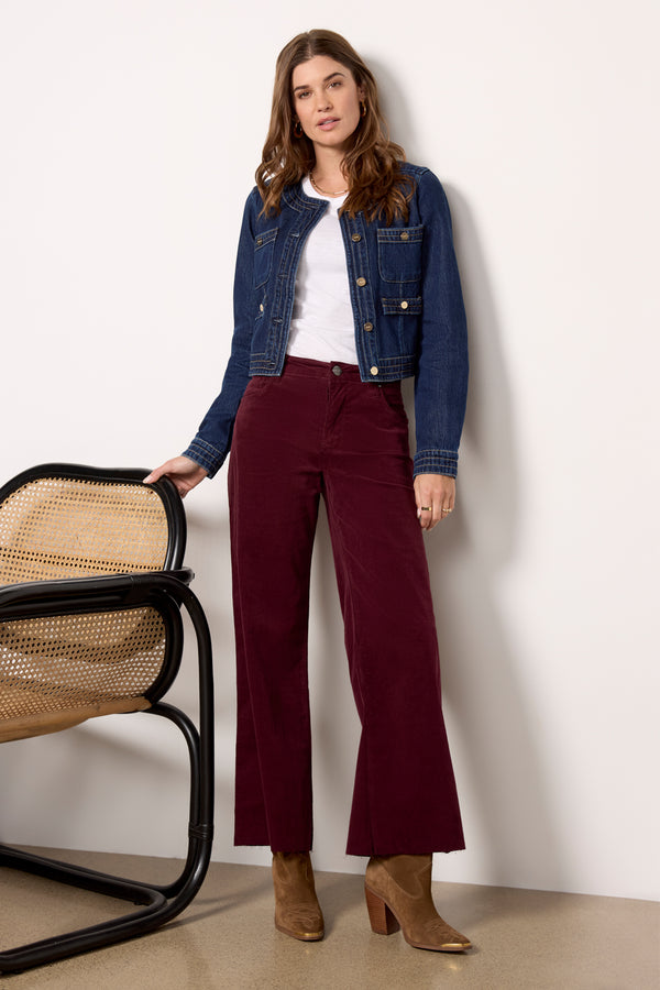 everve Meg Wide Leg Darkplum