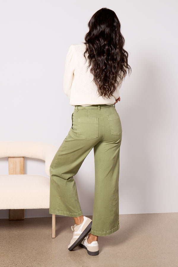 Everve Meg Wide Leg Olive