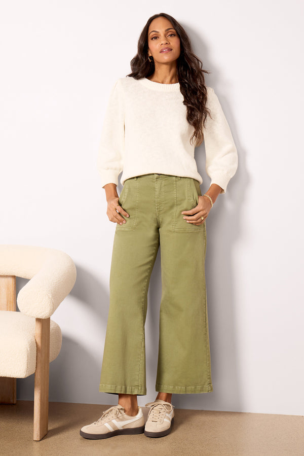 everve Meg Wide Leg Olive