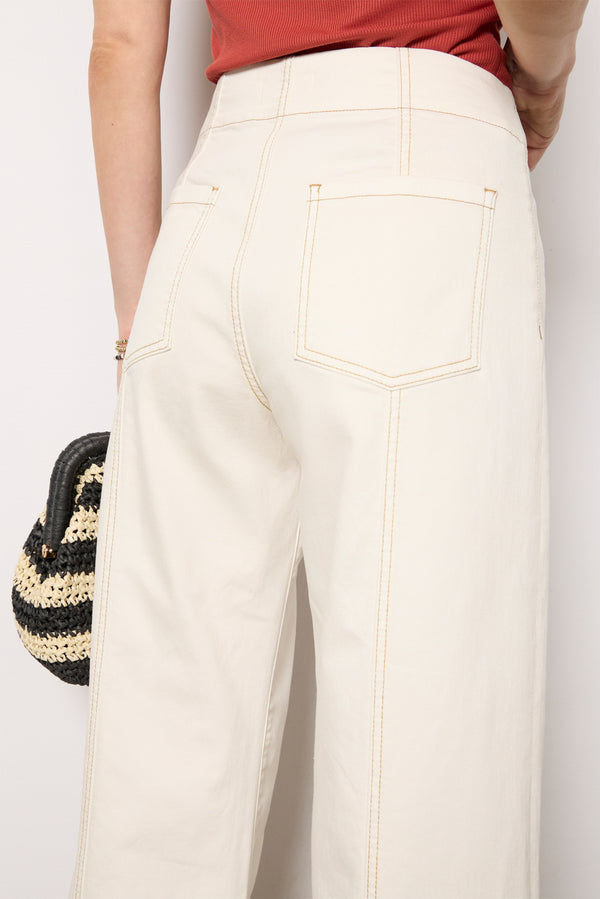 Everve Meg Wide Leg With Contrast Stitch Canvas