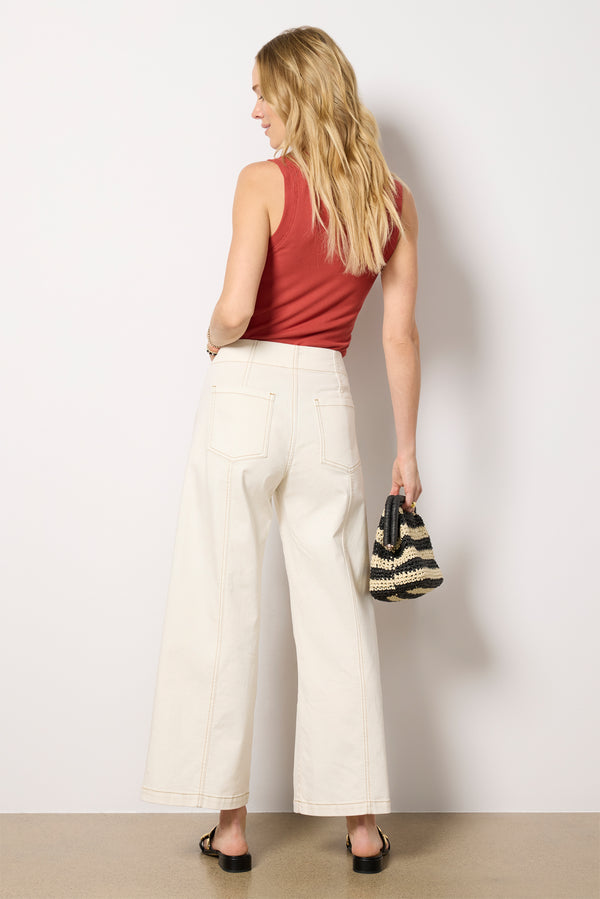 Everve Meg Wide Leg With Contrast Stitch Canvas