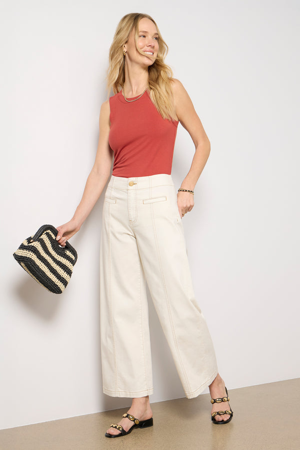 everve Meg Wide Leg with Contrast Stitch Canvas