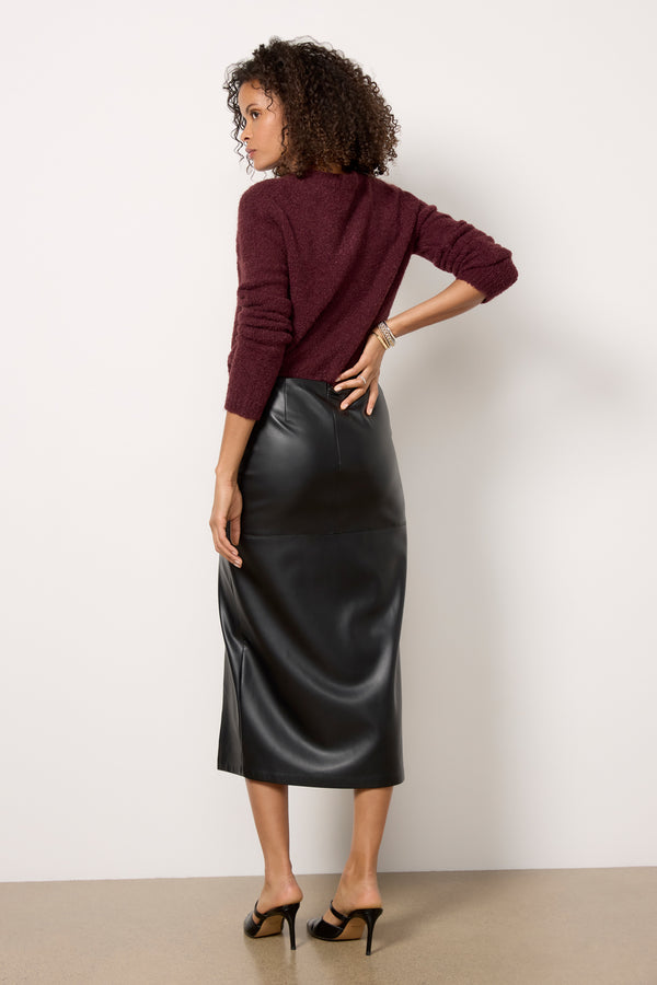 Everve METROPOLITAN LEATHER SKIRT Black