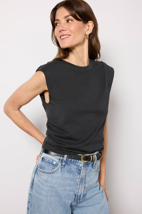 Everve Mica Cropped Tank Black