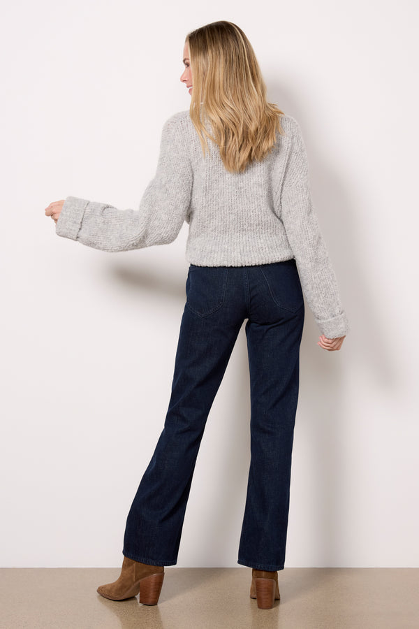 Everve Mid Rise Kick Flare Crosshatchrinse