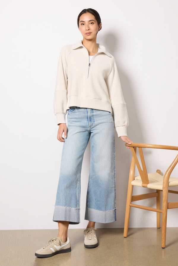 Everve Milano Half Zip Sweat Silvergrey/Snowwhite