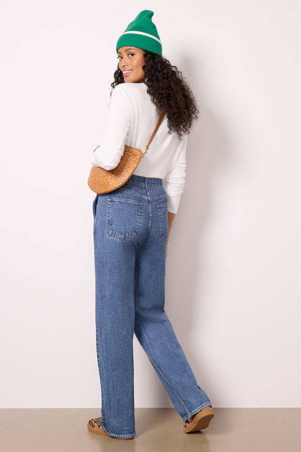 Everve Miramar Fleece Terry Wide Leg Topaz