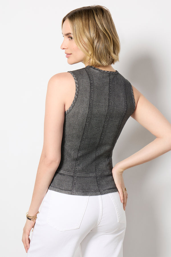 Everve Miramar Rib Knit Tank Washedblack