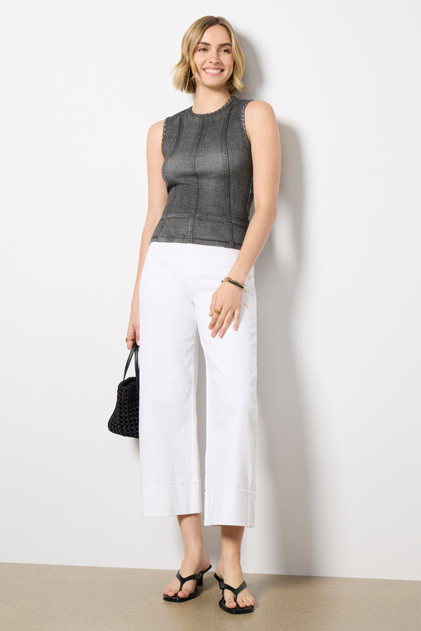 everve Miramar Rib Knit Tank Washedblack