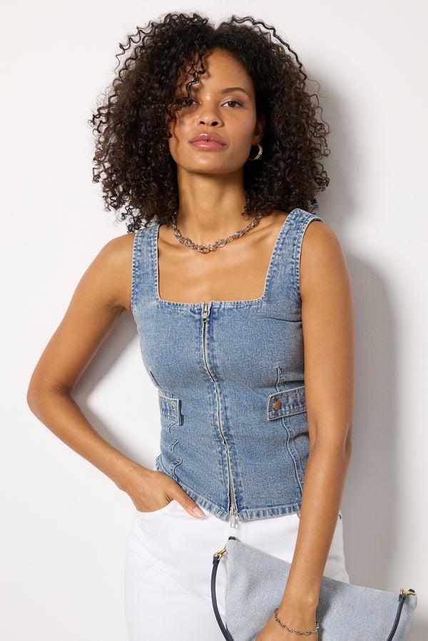 everve Mitchie Denim Corset Denimblue