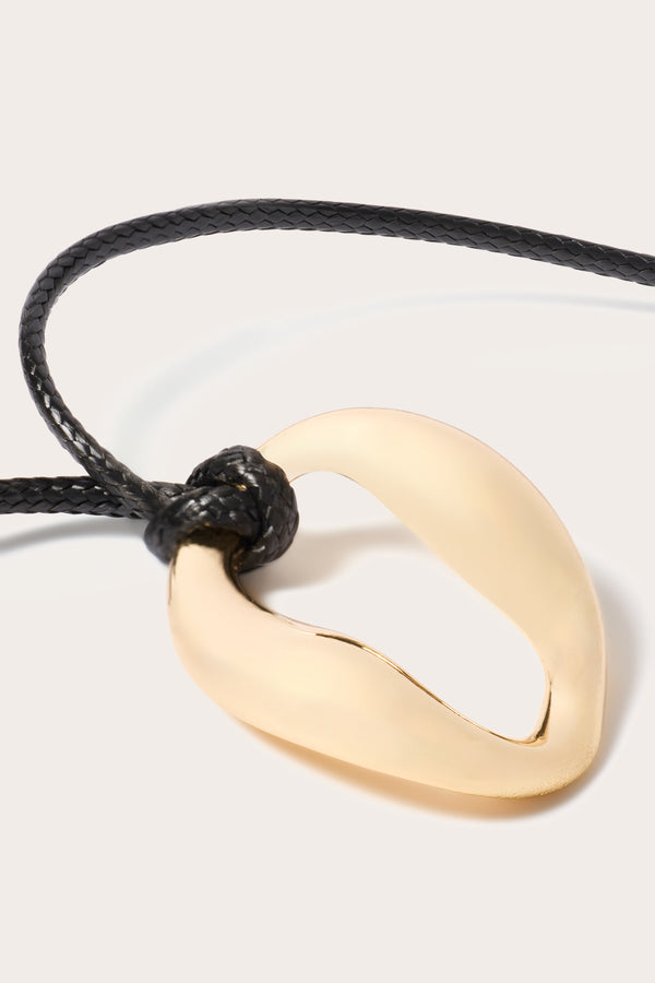 everve Mona Cord Pendant Necklace Gold/Black