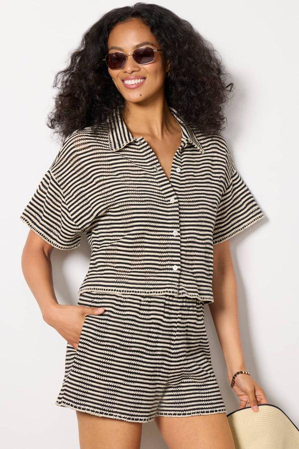 Everve Monaco Button Up Black