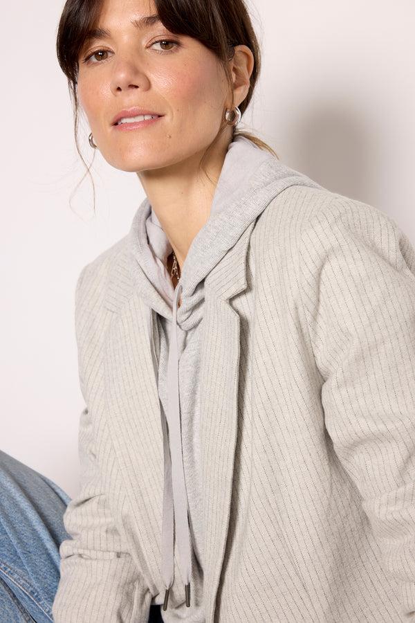 Everve Monroe Pinstripe Blazer Seasalt