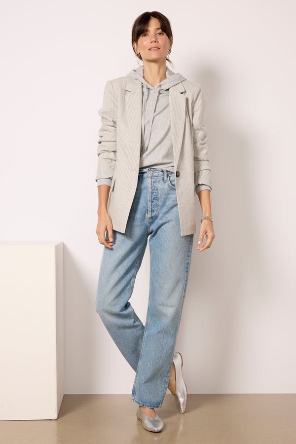 Everve Monroe Pinstripe Blazer Seasalt