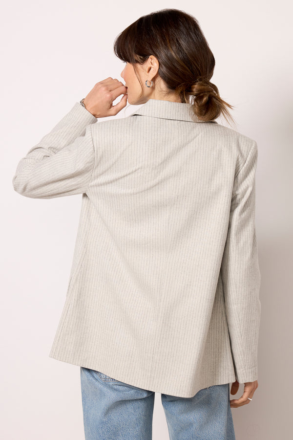 Everve Monroe Pinstripe Blazer Seasalt