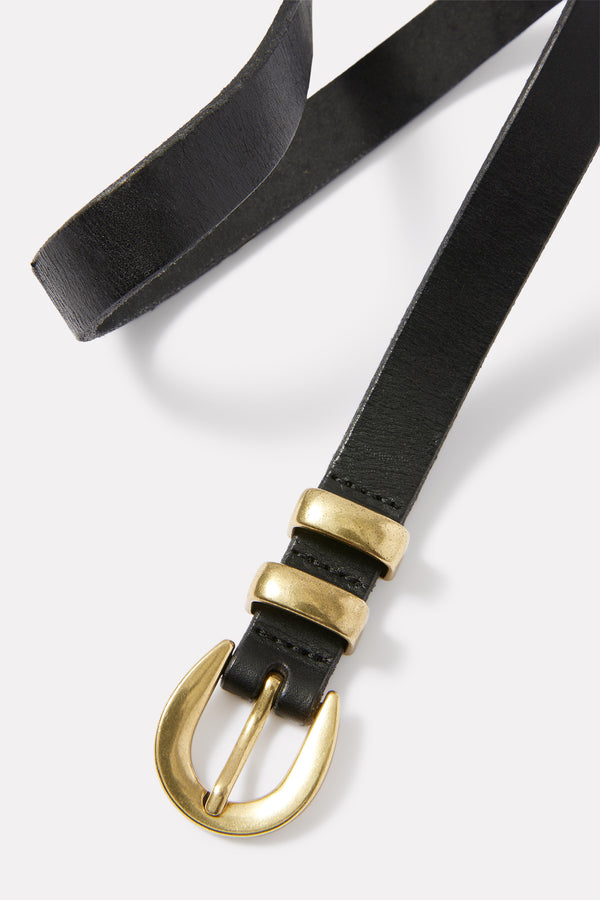 Everve Montana Skinny Belt Black