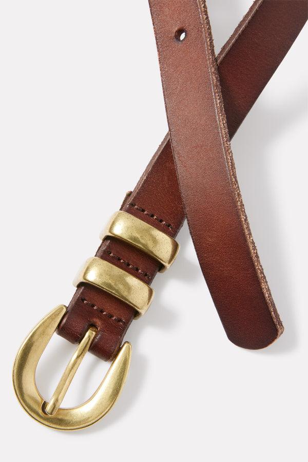 Everve Montana Skinny Belt Chocolate