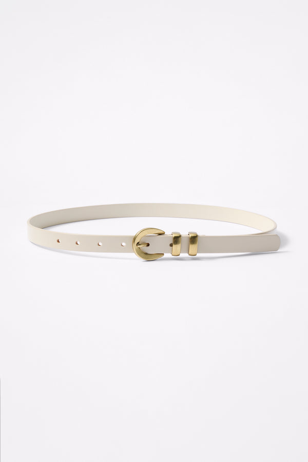 everve Montana Skinny Belt Ecru