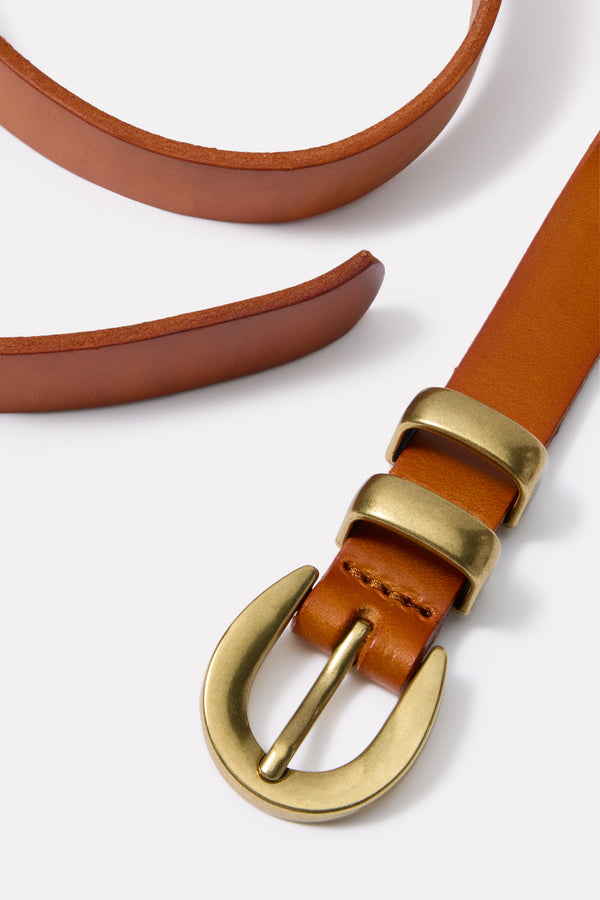Everve Montana Skinny Belt Lightcognac